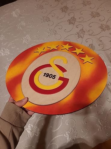 dekor ev: Galatasaray loqolu dekorativ taxta panel - Material: çoxqatlı təbii — 2