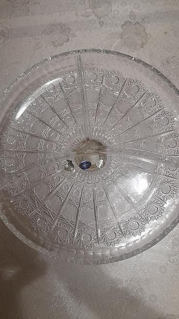 quru: Şüşə/kristal desert qabı – ayaqlı, bölməli - Material: qalın, şəffaf — 1