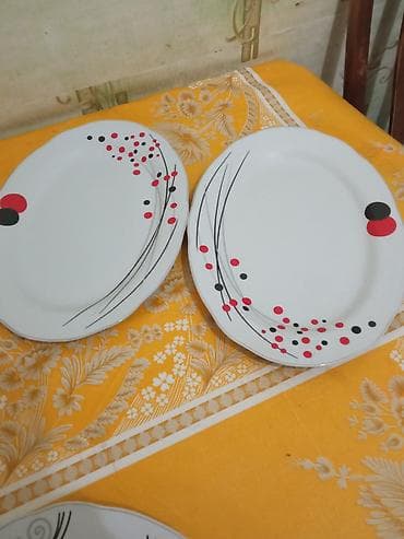 kofe dəsti: Boşqablar, 2 ədədli dəst, rəng - Ağ, Keramika — 1