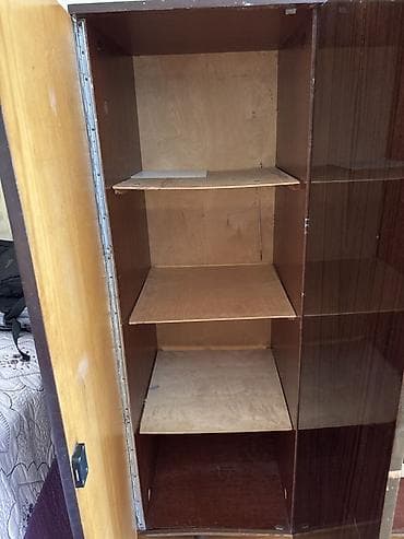 3 qapılı, Qəhvəyi, Taxta, Açılan, Düz dolab