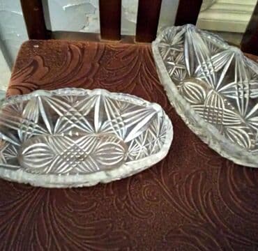 yuxuda xrustal qab görmek: Çoxdan qalma xrustal konfet qabları. cütü 35 manata — 1