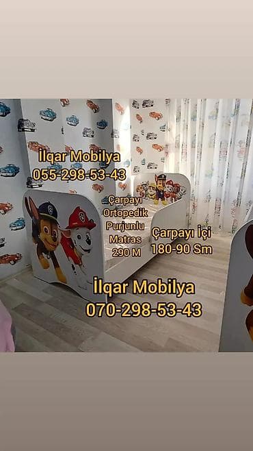 ucuz krafat: Oğlan və qız üçün, Yeni, Çarpayı, Bazasız, Matrassız, Siyirməsiz — 3