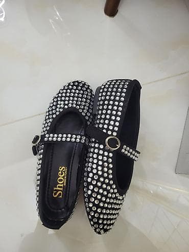 Женская обувь: Qadın baletka ayaqqabıları – daşlı, bantlı model heç geyinilmeyib - — 4