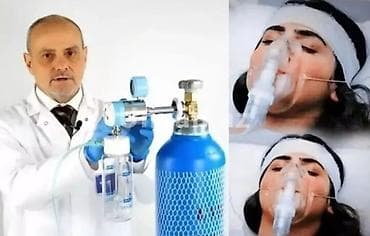 Tibbi oksigen balonu və inhalasiya sistemi - Komplekt: metal oksigen