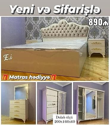 Yataq otağı dəsti – Yeni və sifarişlə - Qiymət: 890 ₼ (şəkildə