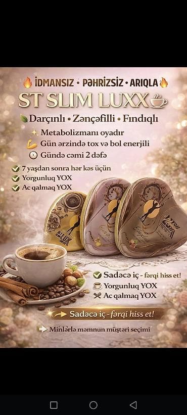 ST SLIM LUXX – darçınlı, zəncəfilli, fındıqlı qəhvə qarışığı -