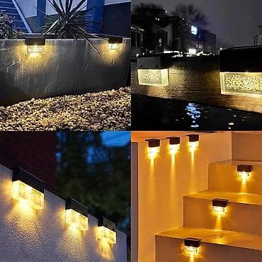 dekor lampa: Günəş enerjili divar/hasar pillə işıqları. Günəş — 2
