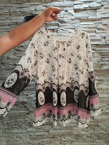 cinsi: Qadın şifon bluz - Ölçü:46 - Brend: HILAL - Model: Uzunqol, rahat — 1