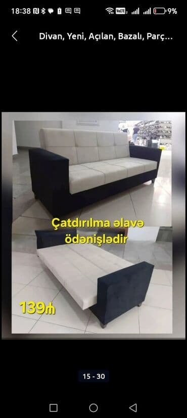 qupka: Divan, Yeni, Açılmayan, Bazasız, Nabuk, Ödənişli çatdırılma — 15