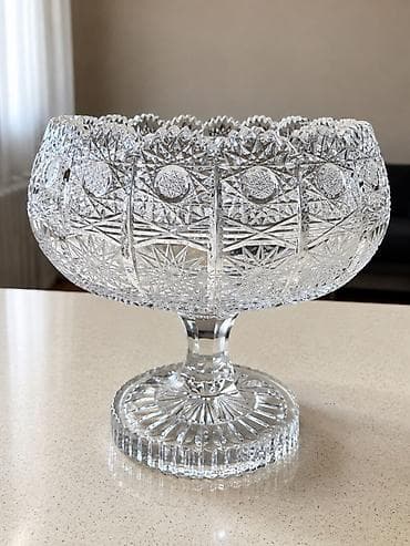 su samuru: Sonne Crystal brendi – kəsimli şamdan/ayaqlı kristal meyvə qabı - — 2