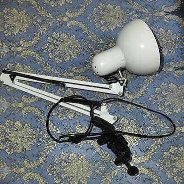 stolustu işıq: Masaüstü qola-montaj lampası - Yaylı, ikiqollu tənzimlənən — 1