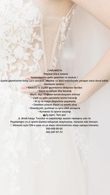 makeup model vakansiya: Vakansiya: Peşəkar Dərzi Qadın geyimləri, couture və ziyafət — 1