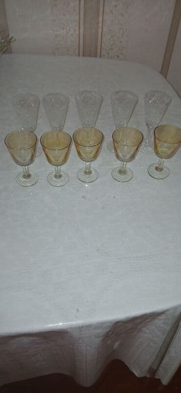 çaxır qabı: Qədəhlər, rəng - Sarı, Şüşə — 1