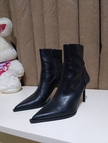 qadın çəkmə: Qısaboğaz, Zara, Ölçü: 35, rəng - Qara, İşlənmiş — 2