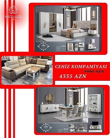vitrin mebelleri: Mebel dəsti – “Mirvari” kolleksiyası Cehiz komplektləri müxtəlif — 7