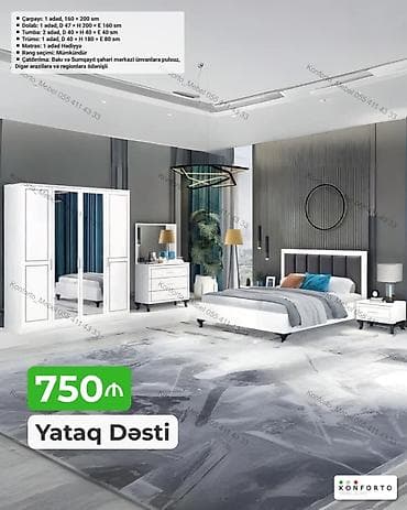 matras sumqayit: Yataq dəsti – modern dizaynlı, ağ rəngli Tərkibi və ölçülər: - — 1