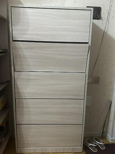 пластик шкаф: Açılan bölməli ayaqqabı dolabı - Material: laminat/MDF, açıq ağac — 1