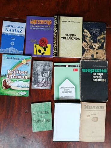 Dini mövzuda kitablar dəsti Tərkib (şəkildəki adlar üzrə): -