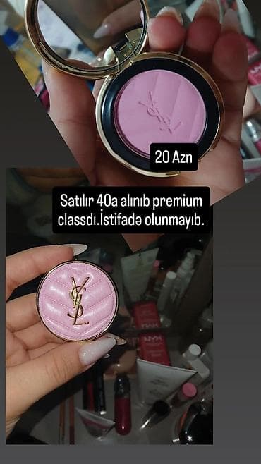 YSL (Yves Saint Laurent) kompakt rumyanın çəhrayı çaları. - Premium