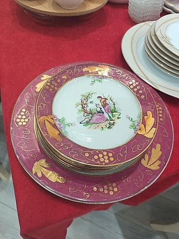 acarlar desti: Nahar dəsti, rəng - Qızılı, Farfor — 3