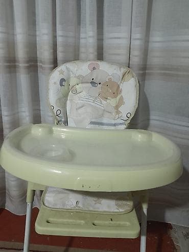 Uşaq yemək stulu - Rəng: açıq krem - Yumşaq, yuyula bilən oturacaq və