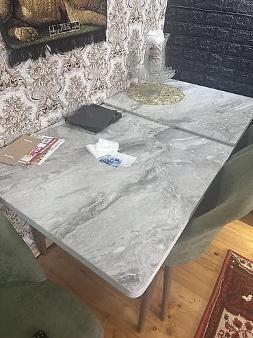 metbext stulu: Mətbəx üçün, Dördbucaq masa, 4 stul — 4