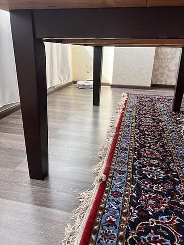 Qara-qəhvəyi rəngdə, massiv ağacdan hazırlanmış açılıb-bağlanan masa — 3