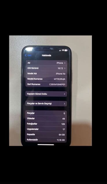 телефоны в бишкеке бу: IPhone Xs, 64 GB, Qara, Barmaq izi, Face ID — 3