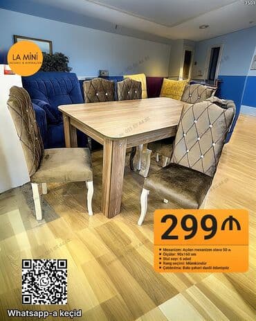 растущий стул: Раскладной, Прямоугольный стол, 6 стульев — 1