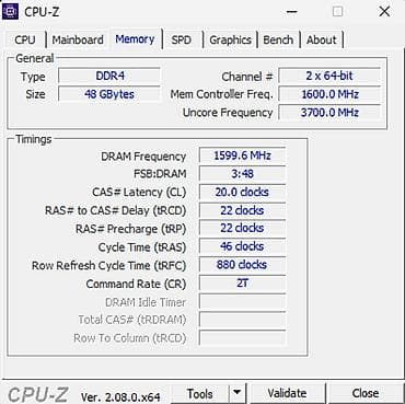 komputer canta: DDR4 RAM 48GB (T-Force Team Group TUF Gaming + Crucial Ballistix — 4