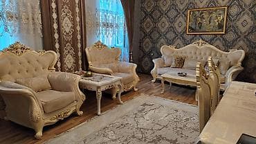 Klassik üslubda dəst mebel Tərkibi: - 3 nəfərlik divan - 2 ədəd geniş