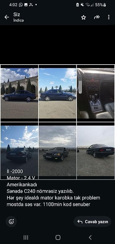 Mercedes-Benz C 240: 2.4 l | 2000 il Sedan