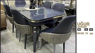 UĞUR – Antrasit rəngdə masa Fabrik istehsalı mebellərin topdan