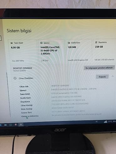 Acer masaüstü kompüter seti - Model: Acer Veriton S2665G