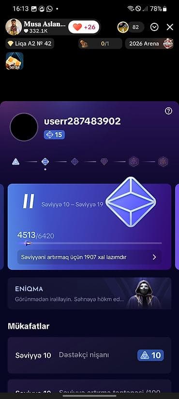 Məhsul: TikTok hesabı - İstifadəçi adı: @nakoo54 (profil adında — 2