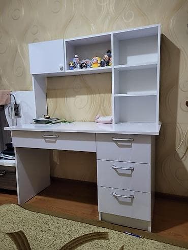 Ev və bağ: Düz masa, Stulsuz, Polkalı, Siyirməli, MDF — 4