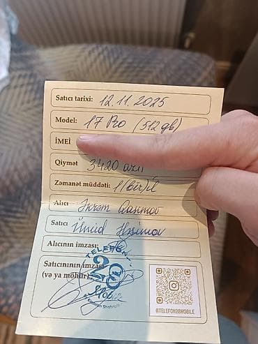 IPhone 17 Pro, 512 GB, Göy, Zəmanət — 2