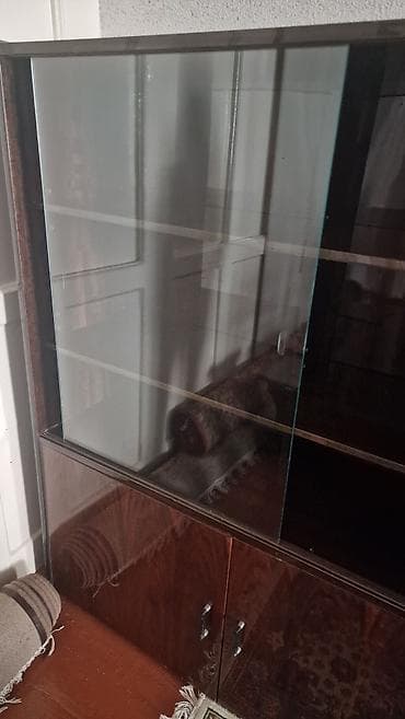 geyim dolabı: Şüşəli vitrin dolabı - Material: korpus,qoz aqacı ön hissədə — 2