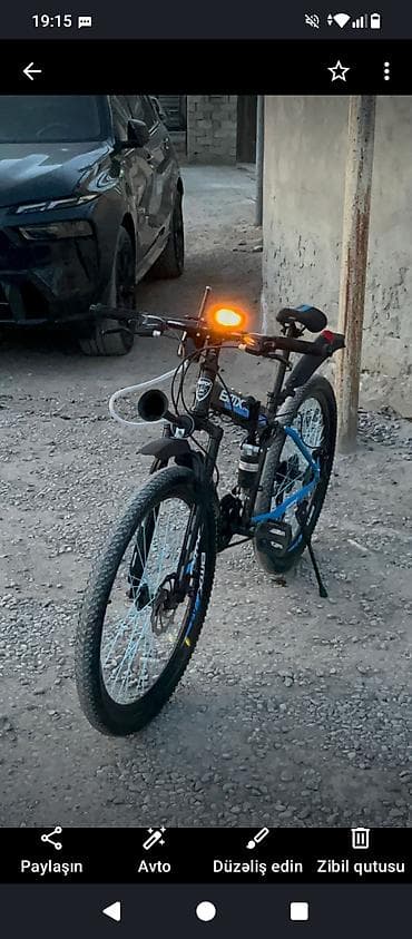 bisklet: BMX marka velosipedi - Gödək çərçivə: ön və arxa amortizasiya - 26" — 2