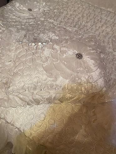 bamboo tekstil: Yataq üçün Qaşlı rəng - Ağ Yataq örtüyü — 2