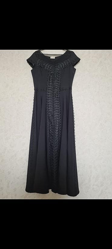 Qara rəngli uzun ziyafət donu - Model: A-kəsim, yerə qədər uzunluq - — 4