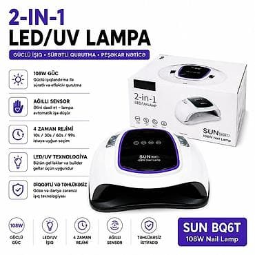 SUN BQ6T 2-in-1 LED/UV dırnaq lampası – peşəkar manikür üçün sürətli
