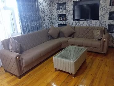 divan taxt: Künc divan dəsti - Künc formalı geniş divan: yumşaq parça üzlük, romb — 8