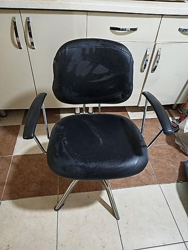 salon kreslosu: Bərbər/kosmetoloji kreslo - Rəng: qara - Material: asan təmizlənən — 2