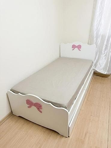 step deke: Gənc /yeni yetmə üçün tək nəfərlik çarpayı - Rəng: ağ, ön və arxa — 1