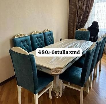 sut sağan: Mətbəx üçün, Açılmayan, Dördbucaq masa, 6 stul — 2