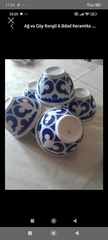 Kasalar, 6 ədədli dəst, rəng - Ağ, Keramika