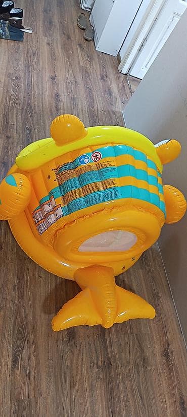bas gitara: Uşaq üçün şişmə hovuz – balıq/krab fiqurlu - Rəng: narıncı-sarı — 2