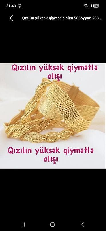 583 qizil: Qızılın yüksək qiymətlə alışı - 585, 583 və digər əyarlı qızıl — 1