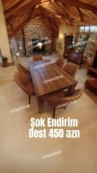 söküntü dik: Qonaq otağı üçün, Yeni, Açılmayan, Dördbucaq masa, 6 stul — 5